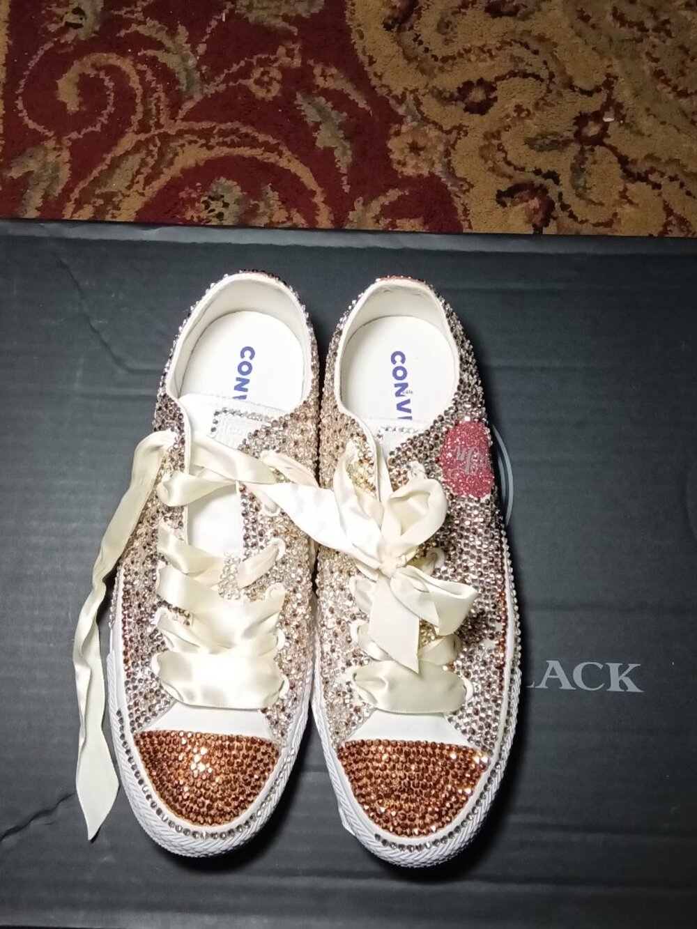 Custom Converse "Cotton Candy" Bling Sneakers.
